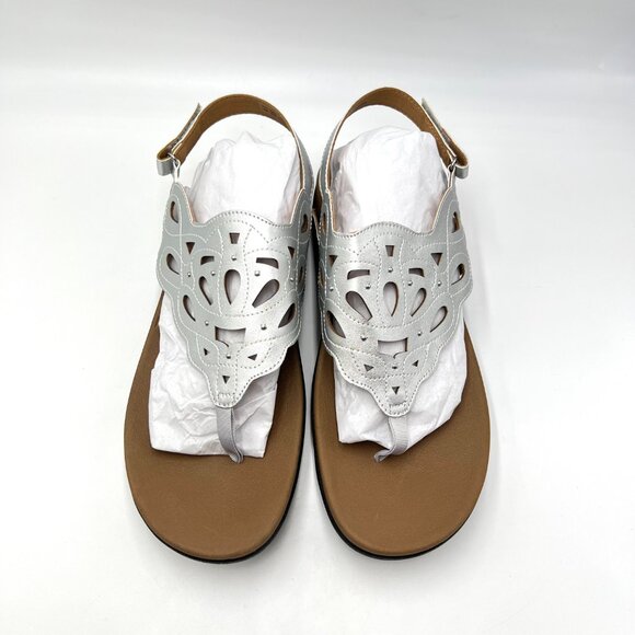10W 10 WIDE WIDTH‎ Rockport Womens Ridge Sling Silver Summer Sandals Shoes - Picture 3 of 13